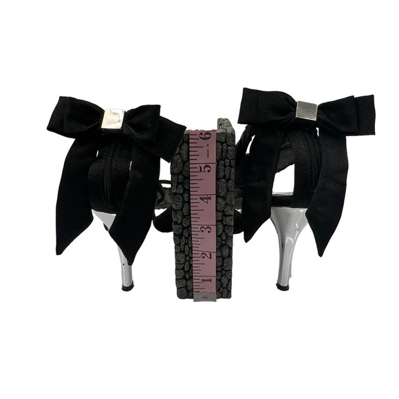 Torta Caliente Black Strappy Pointed Toe Bow Sandals Size 11 Women's - Picture 8 of 9